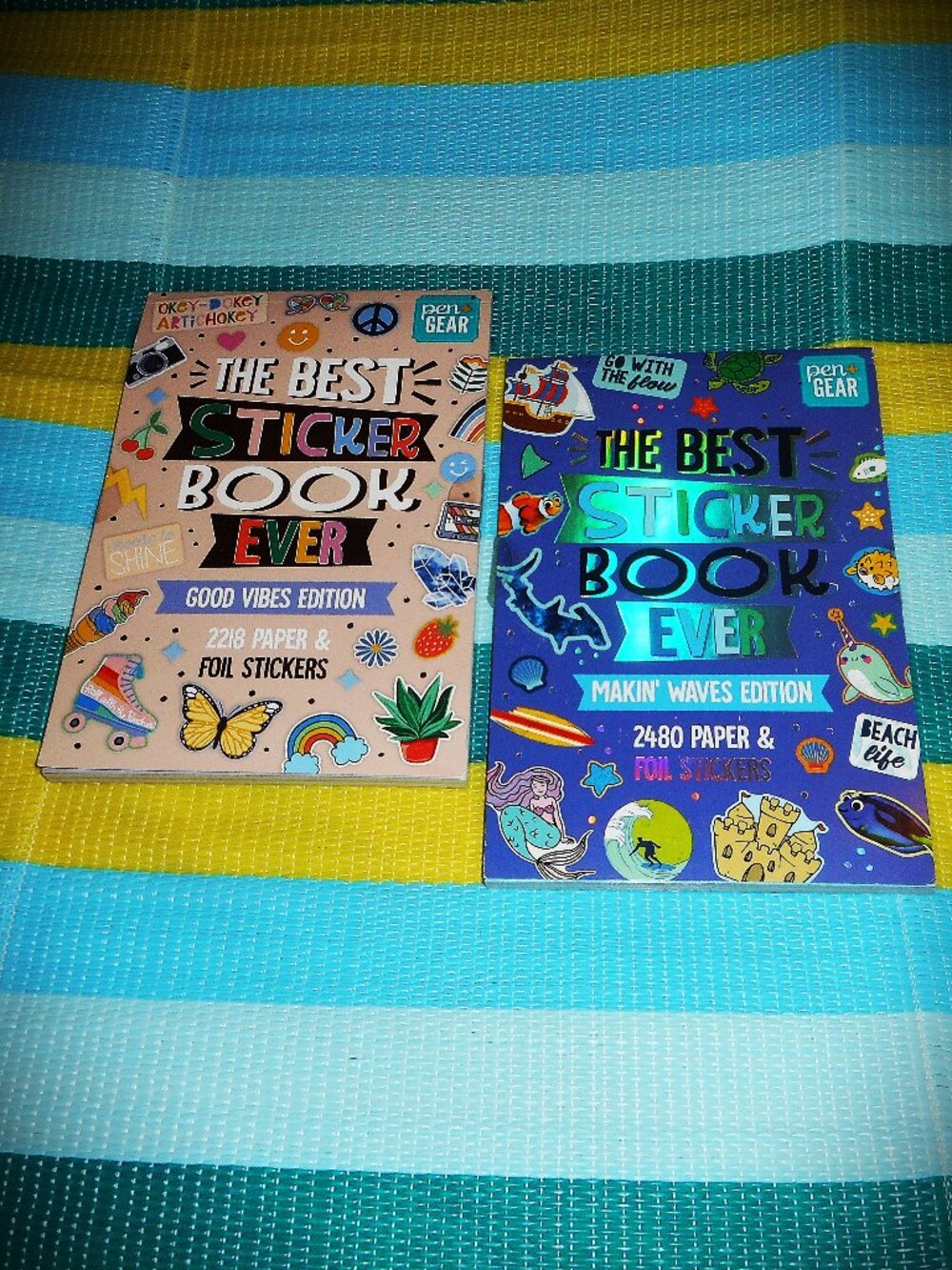 Lot: Two Pen + Gear Paper & Foil The Best Sticker Books (4698 Stickers Total)